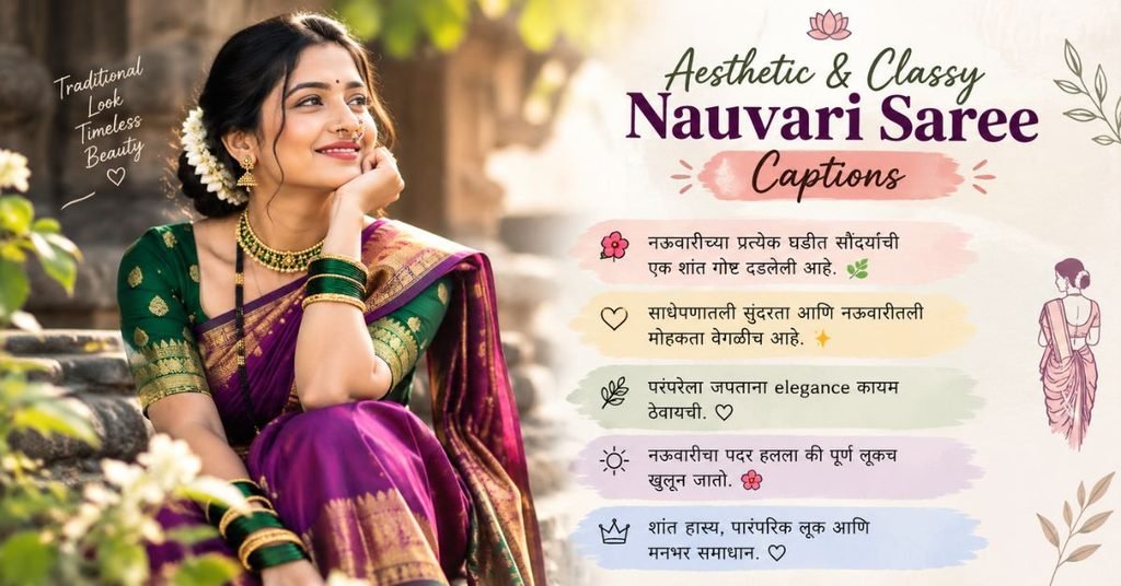 Aesthetic & Classy Nauvari Saree Captions