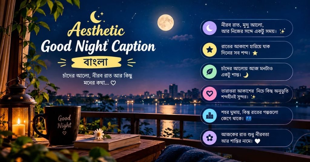 Aesthetic Good Night Caption Bengali for Night Photos