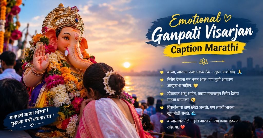 Emotional Ganpati Visarjan Caption Marathi