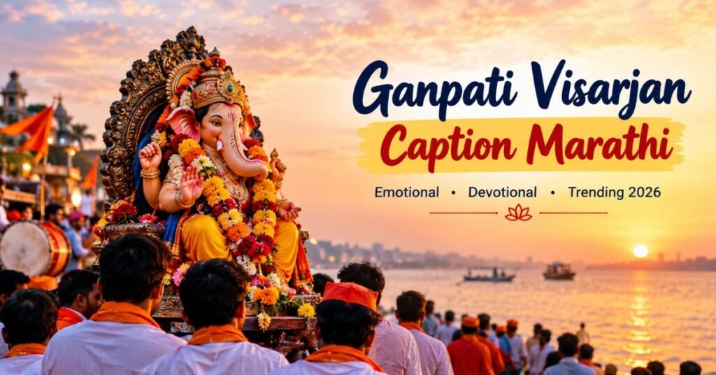 Ganpati visarjan caption marathi