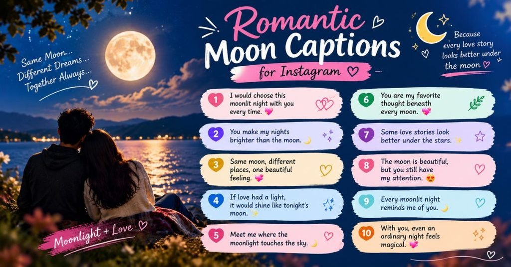 Romantic Moon Captions for Instagram