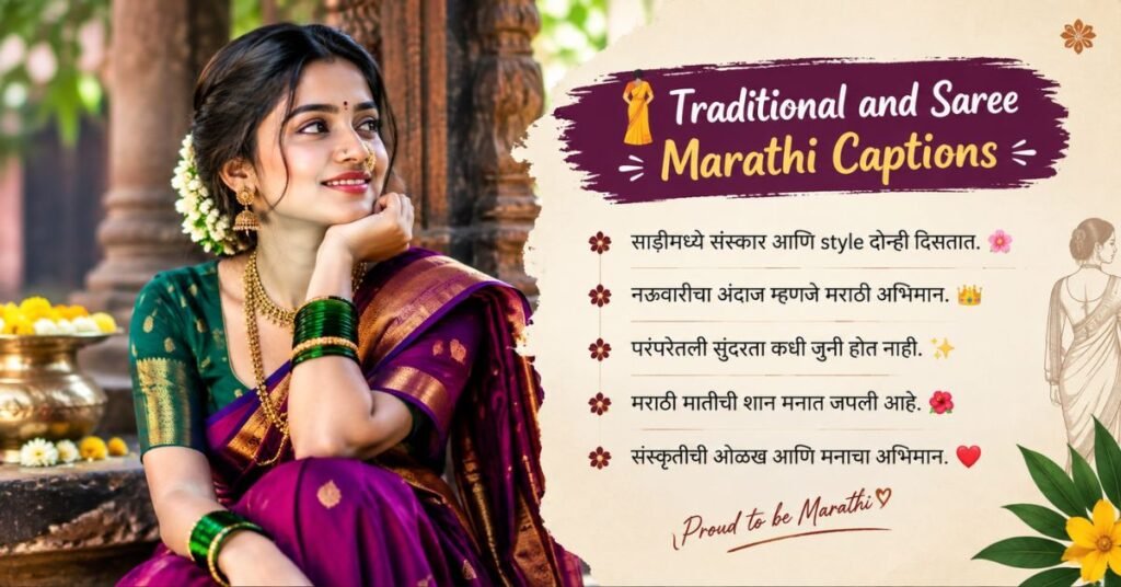 Traditional and Saree Marathi Captions