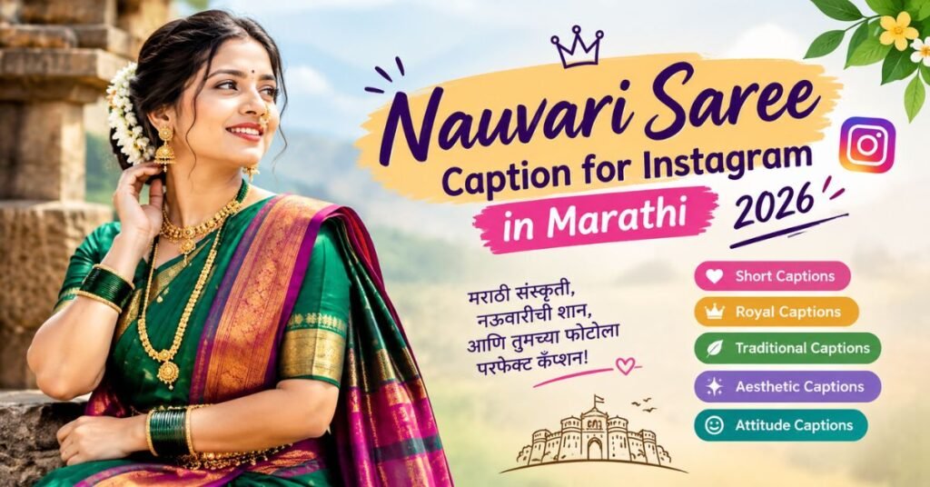 nauvari saree caption for Instagram in Marathi