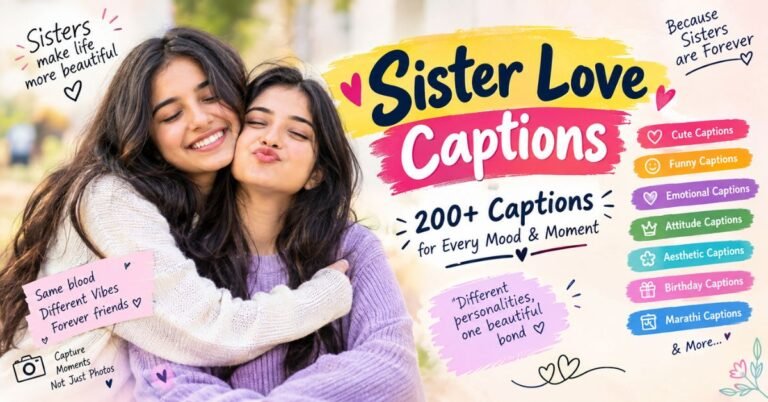 Sister Love Captions 2026: Cute, Emotional & Heartfelt Ideas