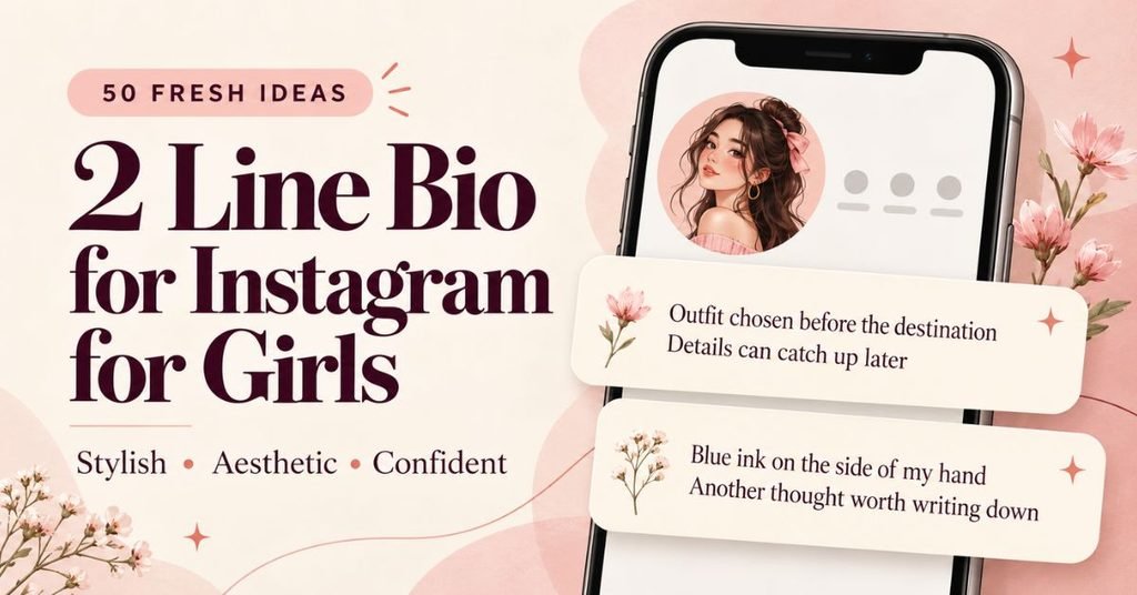 50+ stylish 2 line Instagram bio ideas for girls, from aesthetic vibes to confident attitude.
