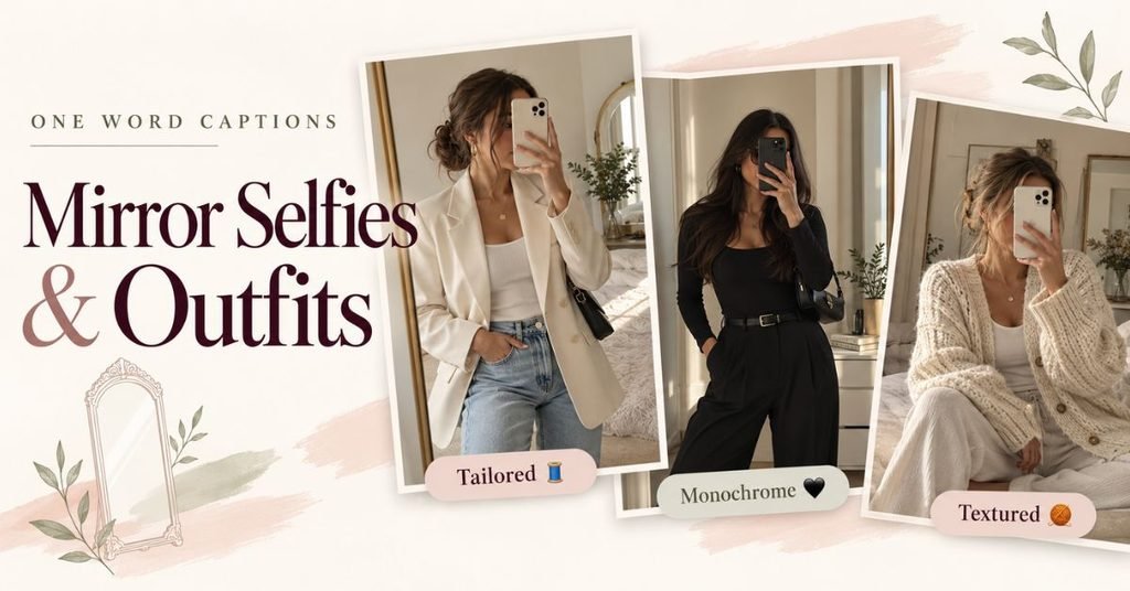 A One Word Caption for Mirror Selfies and Outfits