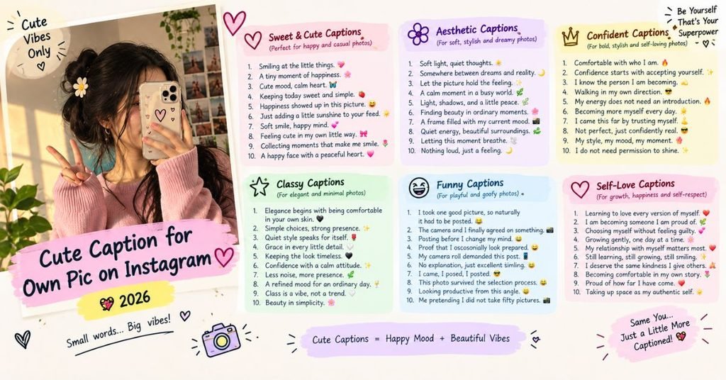 caption for own pic on Instagram Cute Caption for Own Pic on Instagram 💖