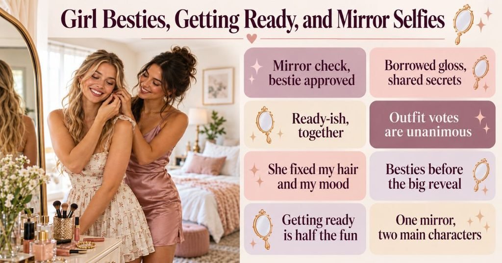 Girl Besties, Getting Ready, and Mirror Selfies