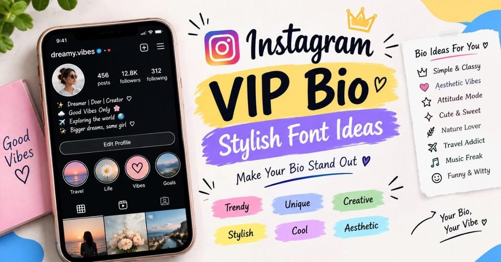 Instagram VIP Bio Stylish Font Ideas