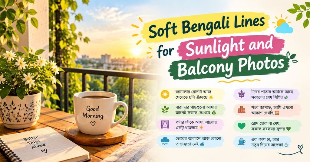 Soft Bengali Lines for Sunlight and Balcony Photos 🌤️