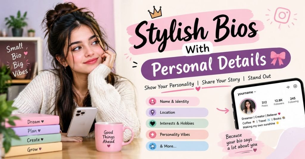 Stylish Bios With Personal Details 2 line bio for instagram for girl
