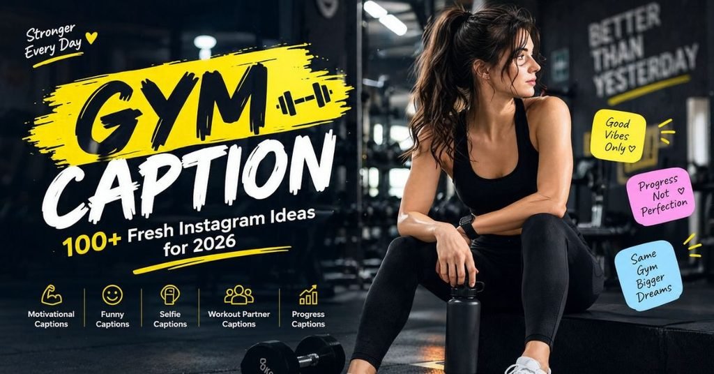 Gym caption ideas for Instagram featuring motivational, funny, short, and workout captions